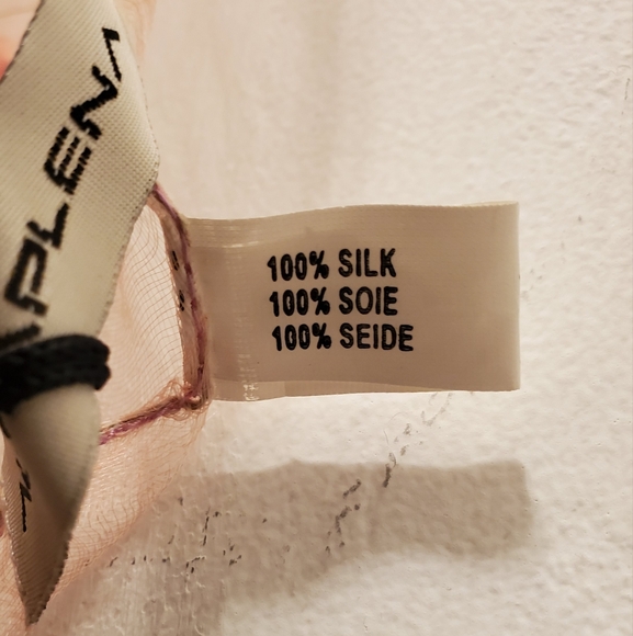 100% Silk Scarf Italy Vintage Almaplena Pink New - Picture 4 of 7